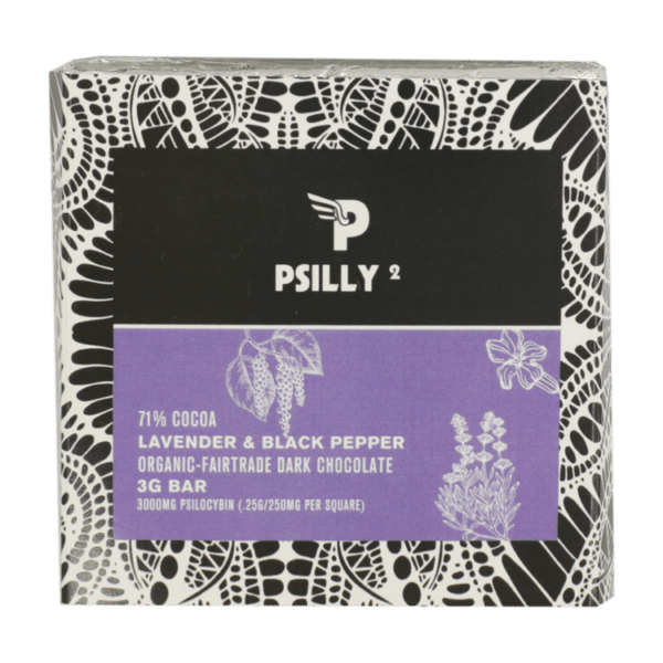 Psilly - Dark Chocolate Bar - Lavender & Black Pepper | Schedule35 Canada